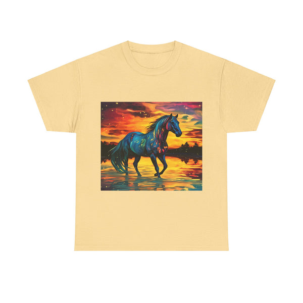 Colorful Modern Horse Unisex Heavy Cotton Tee