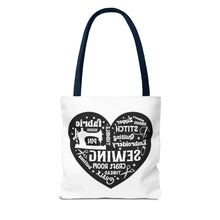 Black Sewing Word Cloud Tote Bag