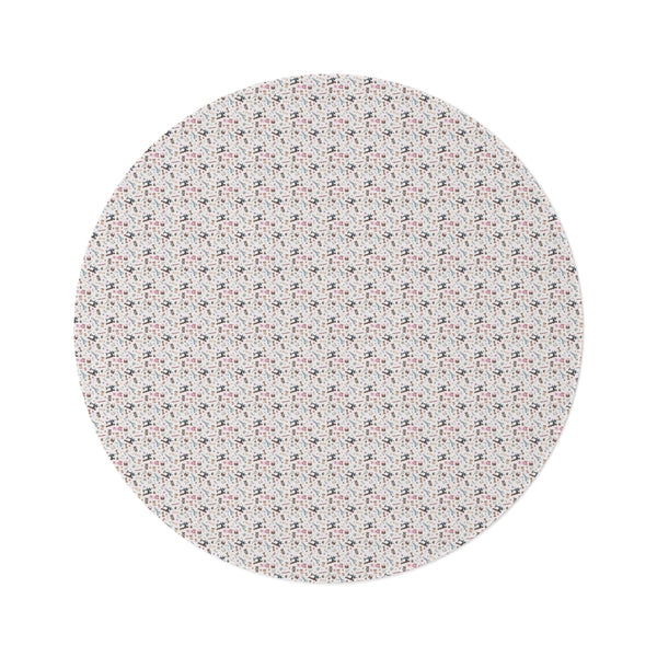 Sewing Elements White Round Rug