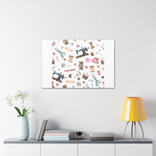 Sewing Elements White - Canvas Gallery Wraps