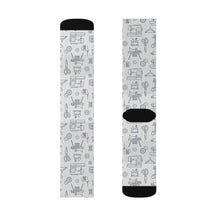 Outlined Sewing Elements Socks