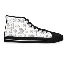 Outlined Sewing Elements Women's High Top Sneakers