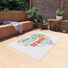 Colorful Sewing Word Cloud Outdoor Rug