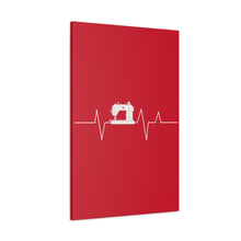 Sewing Machine Heart Beat - Red - Canvas Gallery Wraps