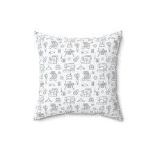 Outlined Sewing Elements Spun Polyester Square Pillow