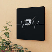 Sewing Machine Heart Beat Acrylic Wall Clock - Black