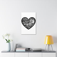 Black Sewing Word Cloud - Canvas Gallery Wraps