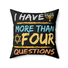 4 Questions Spun Polyester Square Pillow - Black