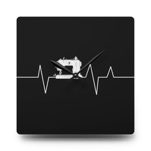 Sewing Machine Heart Beat Acrylic Wall Clock - Black