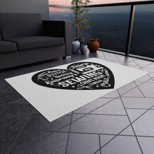 Black Sewing Word Cloud Outdoor Rug