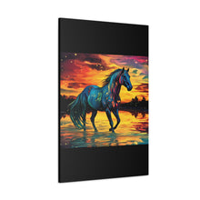 Colorful Modern Horse - Canvas Gallery Wraps - Black