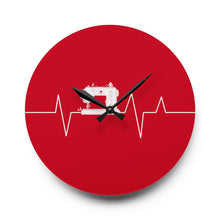 Sewing Machine Heart Beat Acrylic Wall Clock - Red