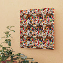 Watercolor Sewing Supplies 11 Acrylic Wall Clock