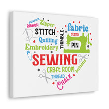 Colorful Sewing Word Cloud - Canvas Gallery Wraps