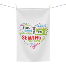 Colorful Sewing Word Cloud Microfiber Tea Towel