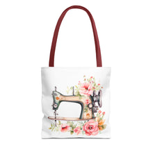 Blue Floral Sewing Machine Tote Bag