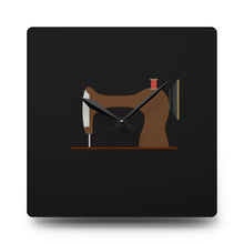 Vintage Sewing Machine Acrylic Wall Clock - Black