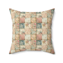 Vintage Patchwork Pattern 1 Spun Polyester Square Pillow
