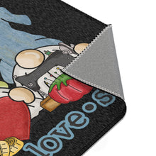 Peace, Love, Sew Gnomes Area Rugs - Black