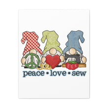 Peace, Love, Sew Gnomes - Canvas Gallery Wraps - White