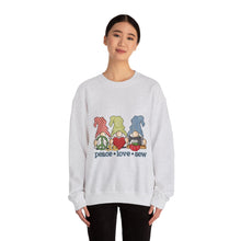 Peace, Love, Sew Gnomes Unisex Heavy Blend™ Crewneck Sweatshirt