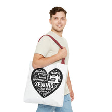 Black Sewing Word Cloud Tote Bag