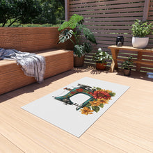 Vintage Floral Sewing Machine Outdoor Rug