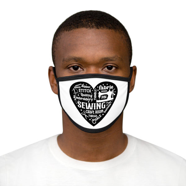 Black Sewing Word Cloud Fabric Face Mask