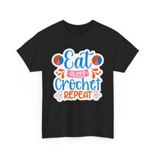 Eat Sleep Crochet Repeat Unisex Heavy Cotton Tee