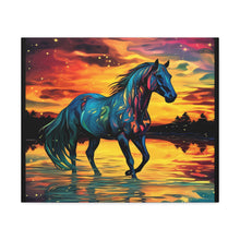 Colorful Modern Horse - Canvas Gallery Wraps - Black