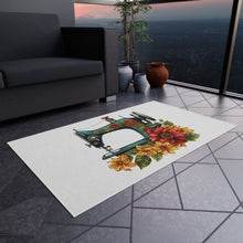 Vintage Floral Sewing Machine Outdoor Rug
