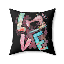 Sewing Love Spun Polyester Square Pillow - Black