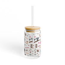 Sewing Elements White Sipper Glass, 16oz