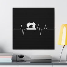 Sewing Machine Heart Beat - Black - Canvas Gallery Wraps