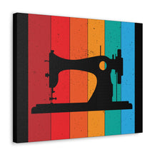 Retro Sewing Machine - Black - Canvas Gallery Wraps