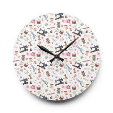 Sewing Elements White Acrylic Wall Clock