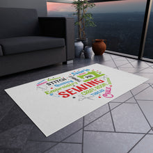 Colorful Sewing Word Cloud Outdoor Rug