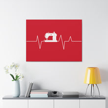 Sewing Machine Heart Beat - Red - Canvas Gallery Wraps