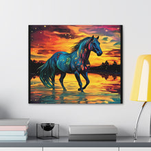 Colorful Modern Horse - Canvas Gallery Wraps - Black