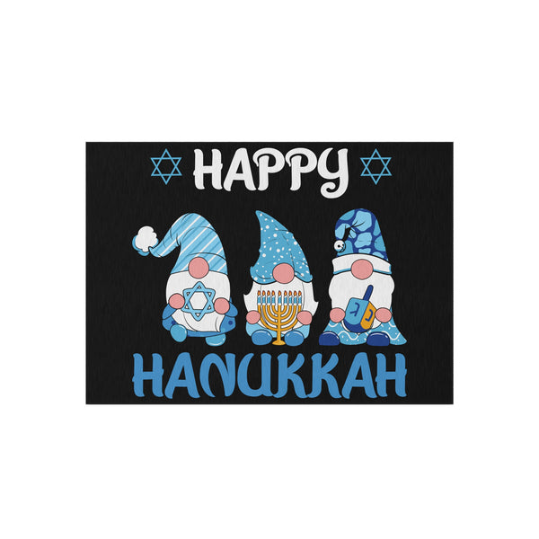 Happy Hanukkah Gnomes Outdoor Rug