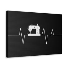 Sewing Machine Heart Beat - Black - Canvas Gallery Wraps