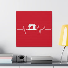 Sewing Machine Heart Beat - Red - Canvas Gallery Wraps