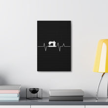 Sewing Machine Heart Beat - Black - Canvas Gallery Wraps