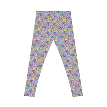 Packed Watercolor Buttons Casual Leggings