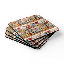 Watercolor Sewing Supplies 2 Corkwood Coaster Set