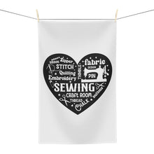 Black Sewing Word Cloud Microfiber Tea Towel