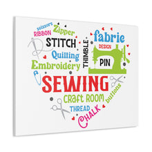 Colorful Sewing Word Cloud - Canvas Gallery Wraps