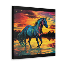 Colorful Modern Horse - Canvas Gallery Wraps - Black