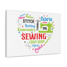 Colorful Sewing Word Cloud - Canvas Gallery Wraps