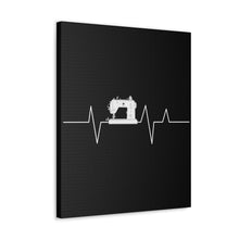 Sewing Machine Heart Beat - Black - Canvas Gallery Wraps